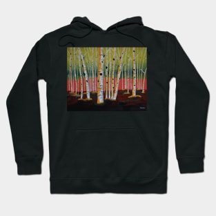 THE Birch Forest Landscape Painting Hoodie